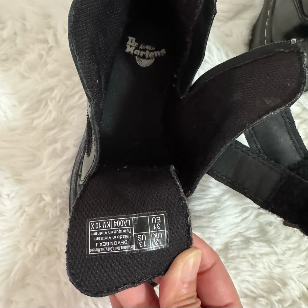 Dr. Martens Black Devon Bex Leather Ankle Boots Size 13